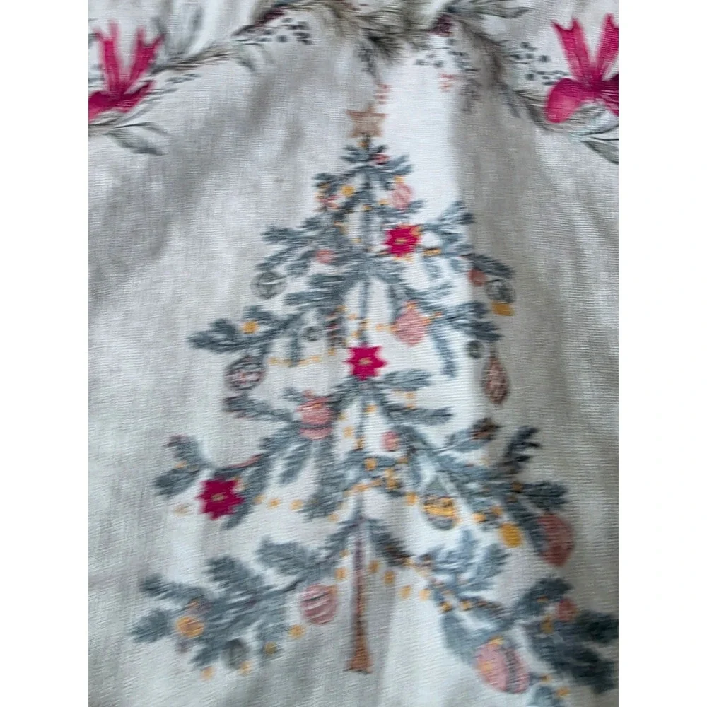 Rachel ashwell beaded tree pink ribbon breast cancer table runner‎ Xmas blue